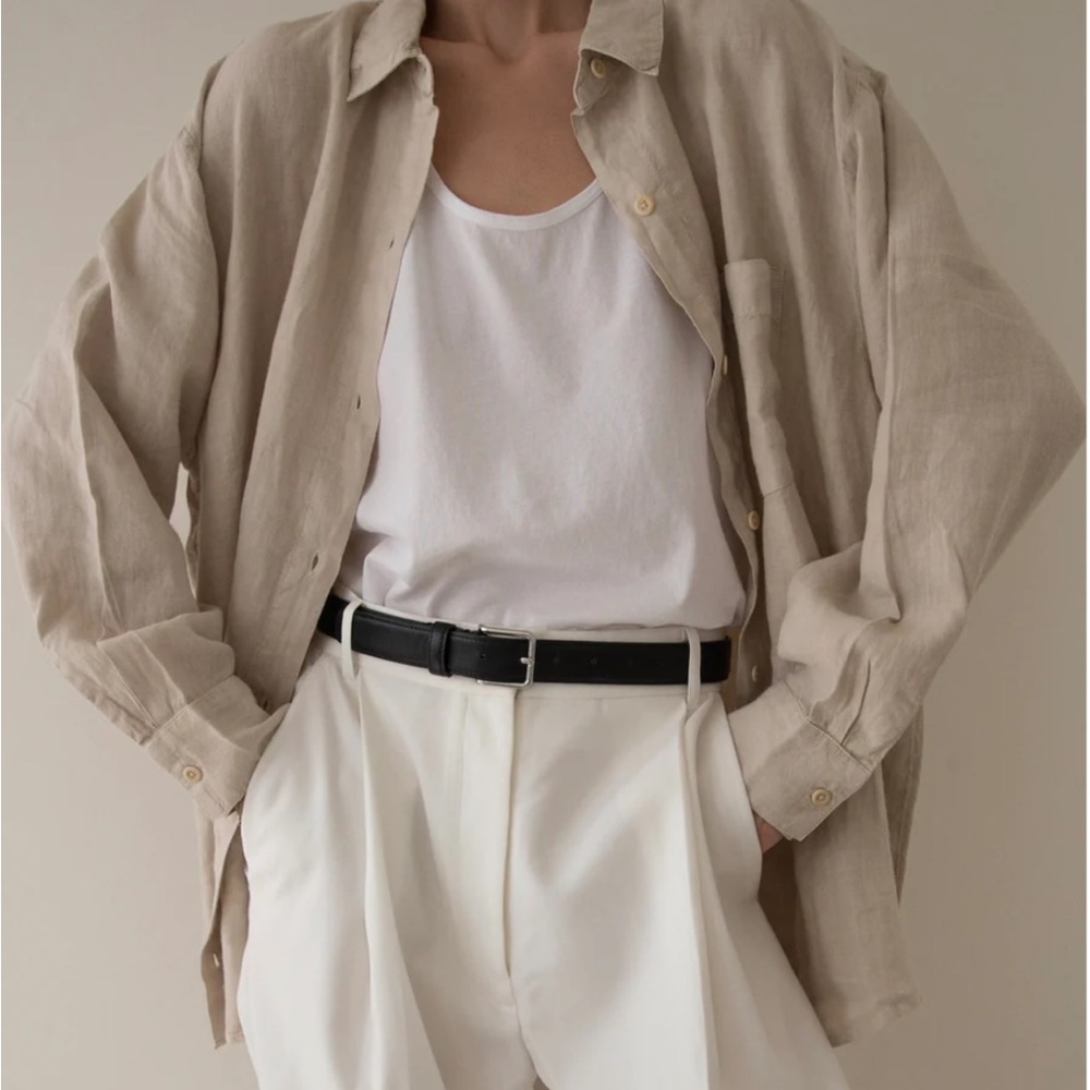 MATE the Label Linen Oversized Long Sleeve Shirt